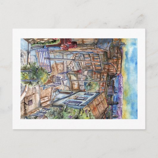 Escalera al plan de Valparaíso (acuarela). Briefkaart (Voorkant)