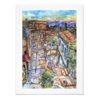 Escalera al plan de Valparaíso (acuarela). Foto Afdruk