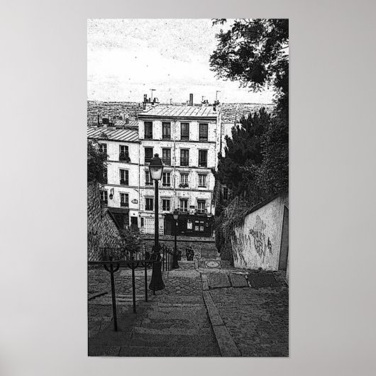 Escaliers de Montmartre Poster (Voorkant)
