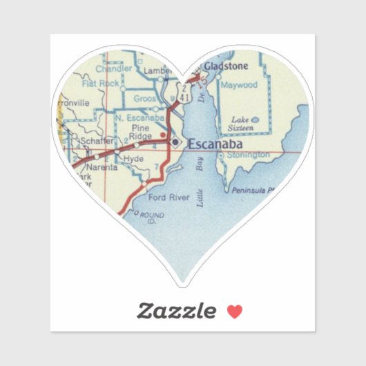 Escanaba MI Sticker (Vel)