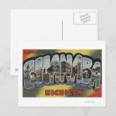 Escanaba, Michigan - Grote lettertjes Briefkaart (Voorkant / Achterkant)