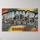 Escanaba, Michigan - Grote lettertjes Poster (Voorkant)