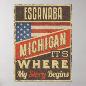 Escanaba Michigan Poster (Voorkant)
