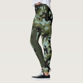 Escape Forest Camouflage Blue Lake Grid Leggings (Links)