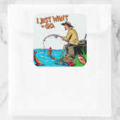 Escape into Serenity: de droom van een visser Vierkante Sticker (Tas)