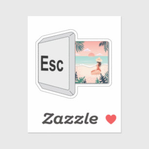 Escape keyboard naar het strand paradijs sticker