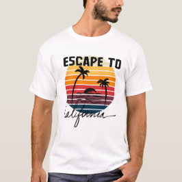 Escape naar California Retro Sunset kleuren T-shirt