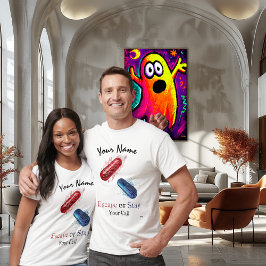 Escape or Stay - Red and Blue Pill Cyberpunk Art T-shirt