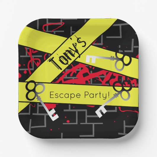 Escape Party Birthday Maze Keys Mystery Mix Papieren Bordje (Voorkant)