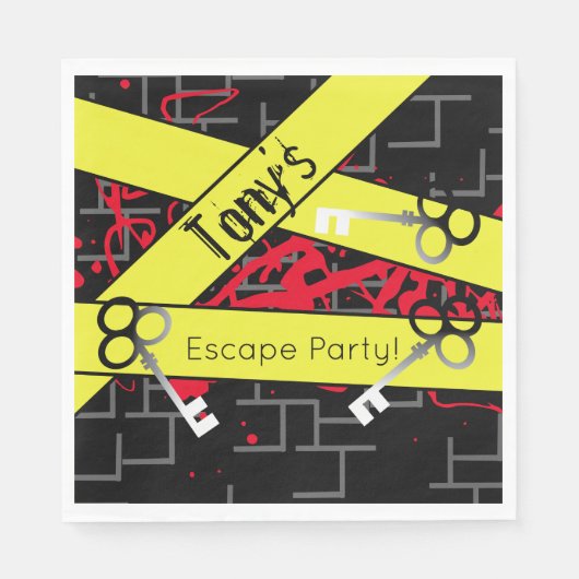 Escape Party Birthday Maze Keys Mystery Mix Servet (Voorkant)
