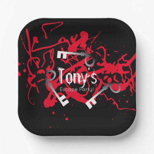 Escape Party Birthday Maze Keys Mystery Papieren Bordje (Voorkant)