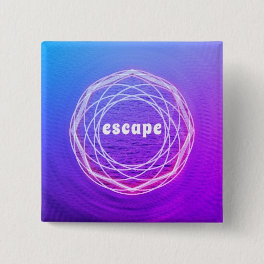 Escape Portal in roze, Paars en blauw Vierkante Button 5,1 Cm (Voorkant)