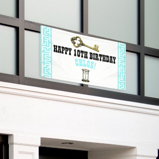 Escape Room Birthday Banner (Buitenkant Gebouw)