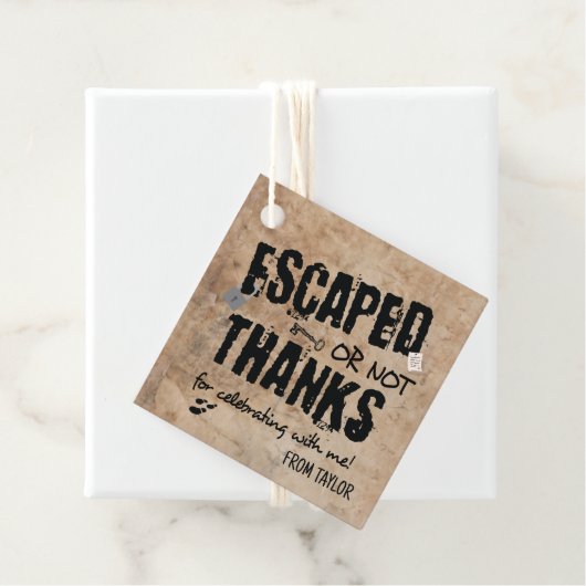 Escape Room Birthday Party Bedankt Bedankjes Labels (In situ)
