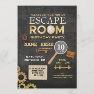 Escape Room Birthday Party Clues Invitation Spy Kaart