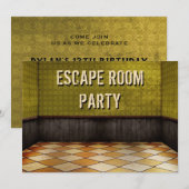 Escape Room Birthday Party Invitation Kaart (Voorkant / Achterkant)