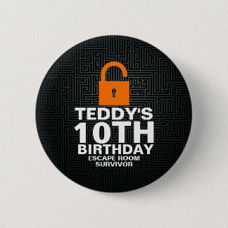 Escape Room Birthday Party Mystery Party Favor Ronde Button 5,7 Cm