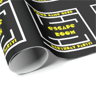 Escape Room Birthday party Wrapping Paper Cadeaupapier