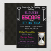 Escape Room Birthday Uitnodiging (Voorkant / Achterkant)