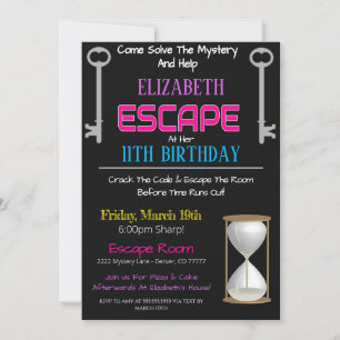Escape Room Birthday Uitnodiging