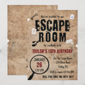 Escape Room Clusters Birthday Party, elke leeftijd Kaart (Voorkant / Achterkant)