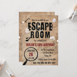 Escape Room Clusters Birthday Party, elke leeftijd Kaart