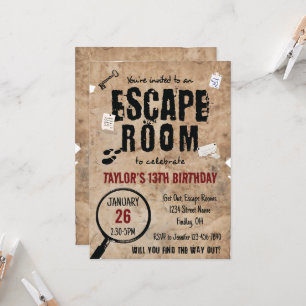 Escape Room Clusters Birthday Party, elke leeftijd Kaart