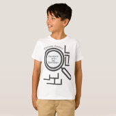 Escape Room Doolhof Feest Grijs Wit T-Shirt (Voorkant volledig)