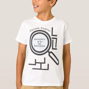 Escape Room Doolhof Feest Grijs Wit T-Shirt