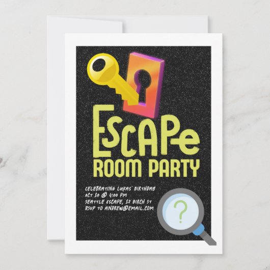 Escape Room Feest Kaart (Voorkant)