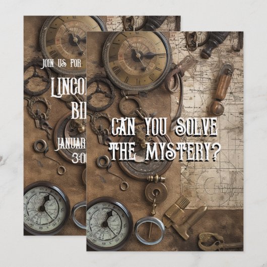 Escape Room Game Persoonlijke Birthday Party Kaart (Voorkant / Achterkant)