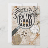 Escape Room Game Persoonlijke Birthday Party Kaart (Voorkant)