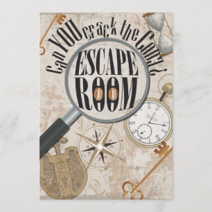 Escape Room Game Persoonlijke Birthday Party Kaart
