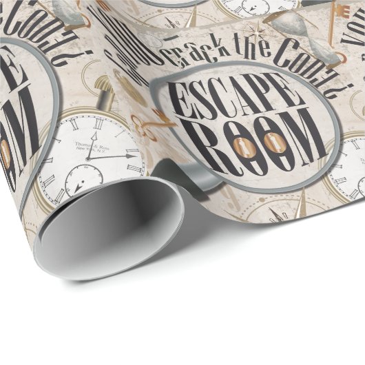 Escape Room Game Scavenger Hunt Puzzel Verjaardag Cadeaupapier (Rol Hoek)