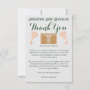 Escape Room Gender Reveal Baby shower Bedankkaart