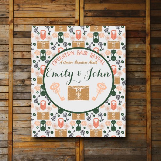 Escape Room Gender Reveal Baby shower Wandkleed