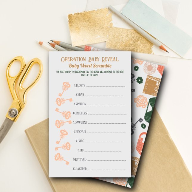 Escape Room Gender Reveal Word Scramble (Creator heeft geüpload)