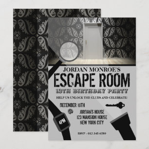 Escape Room, geventileerde Birthday Party Kaart