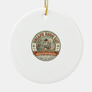 Escape Room Kat Escape Room Kat Vintage Vector Kun Keramisch Ornament