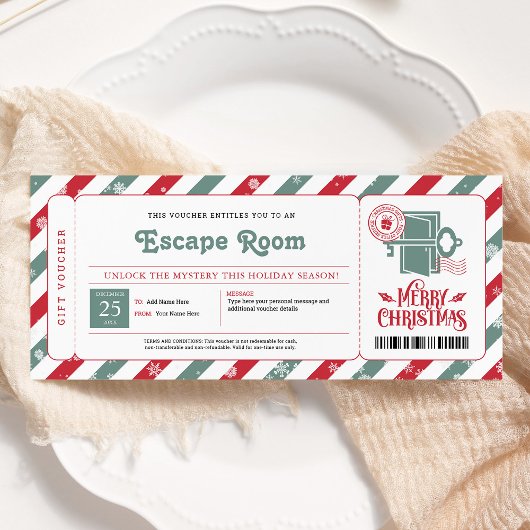 Escape Room Kerstcadeaubon Kaart