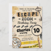 Escape Room Kids Verjaardag Uitnodiging (Voorkant)