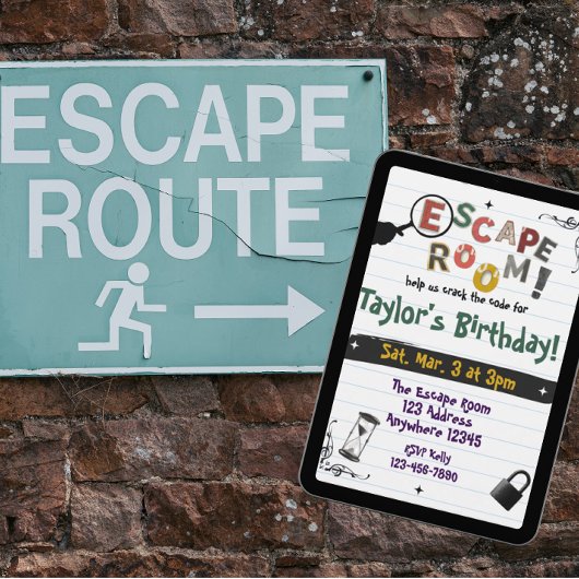 Escape Room Letter Verjaardag Kaart