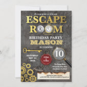 Escape room mysterie oplossen uitdaging verjaardag kaart (Voorkant)