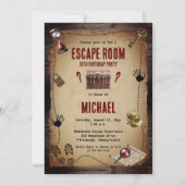 Escape Room Mystery Birthday Party Kaart (Voorkant)