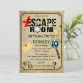  Escape Room Mystery Birthday Party Kaart (Staand voorkant)
