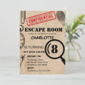  Escape Room Mystery Birthday Party Kaart (Staand voorkant)