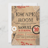 Escape Room Mystery Birthday Party Kaart (Voorkant)