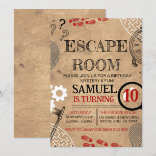  Escape Room Mystery Birthday Party Kaart
