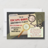 Escape Room Mystery Spy Birthday Party Kaart (Voorkant)