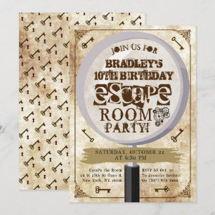 Escape Room Party Elke zondag Kaart